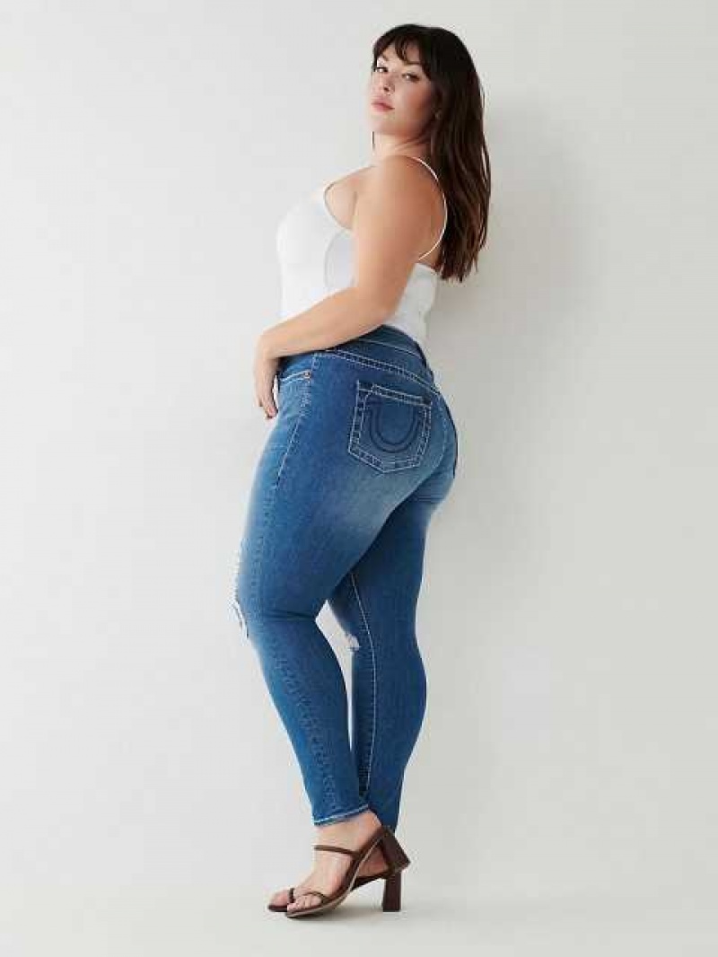 True Religion Halle Big T Super Skinny Jeans Dam Blå | YPA490752