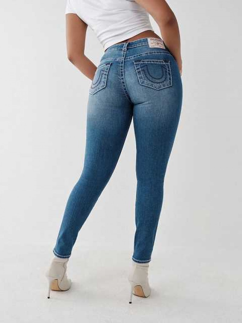 True Religion Halle Big T Super Skinny Jeans Dam Blå | YPA490752