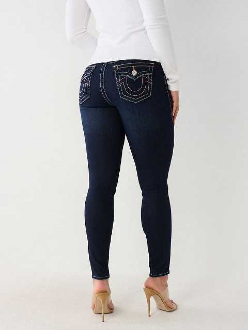 True Religion Halle Big T Super Skinny Jeans Dam Marinblå | NES765391