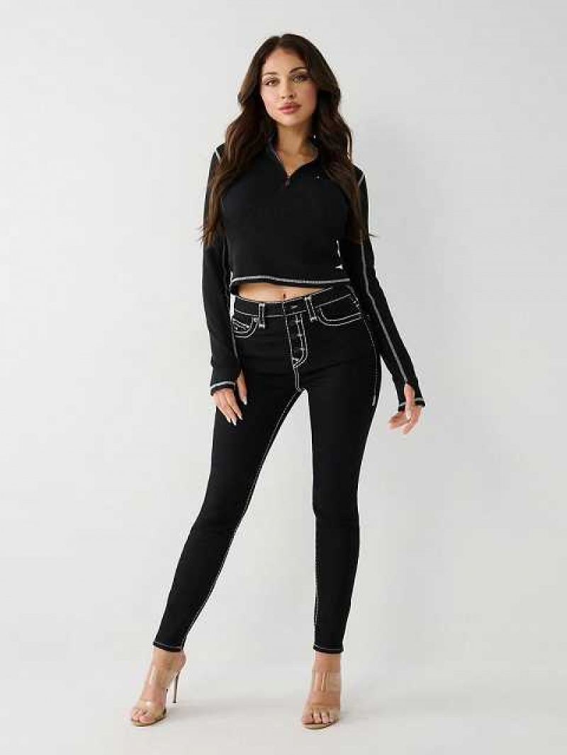 True Religion Halle High Rise Skinny Jeans Dam Svarta | ZHI652014