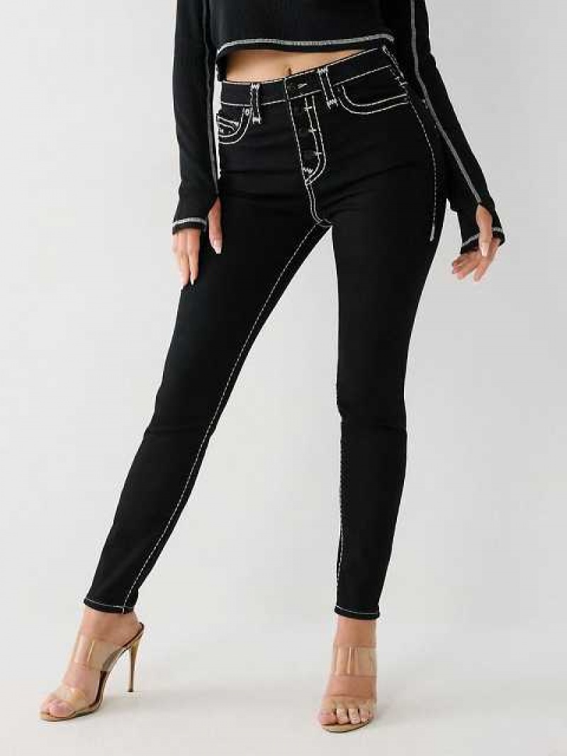 True Religion Halle High Rise Skinny Jeans Dam Svarta | ZHI652014