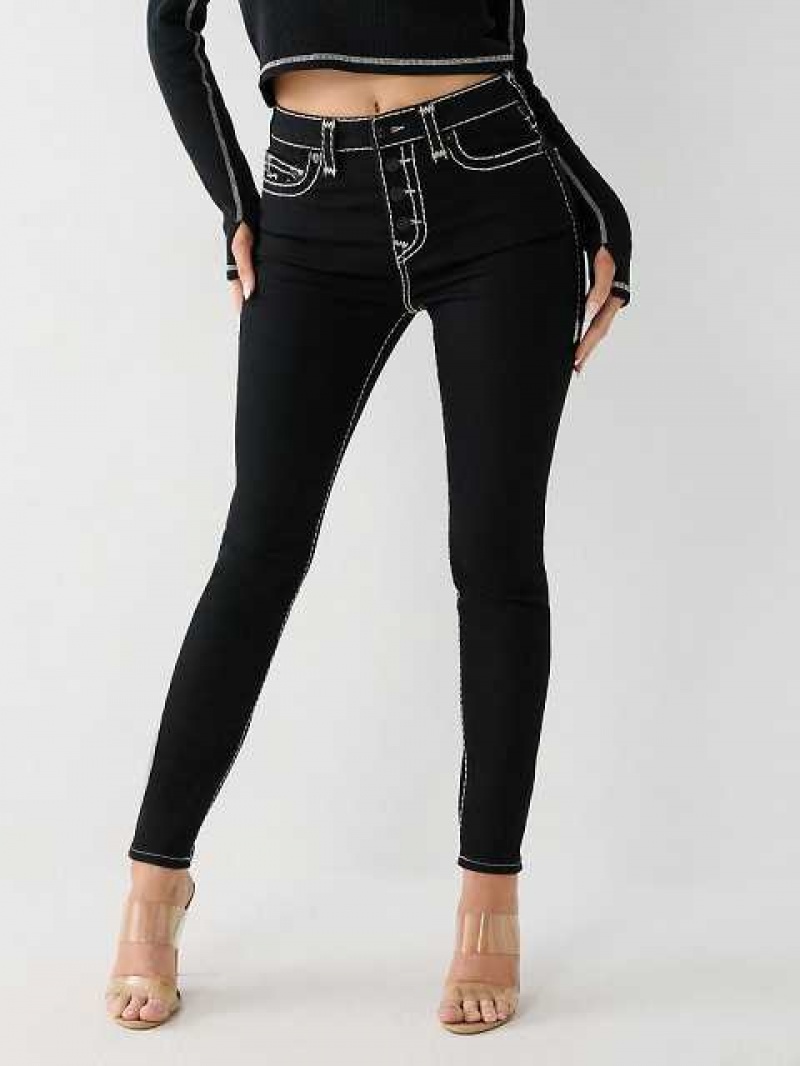 True Religion Halle High Rise Skinny Jeans Dam Svarta | ZHI652014