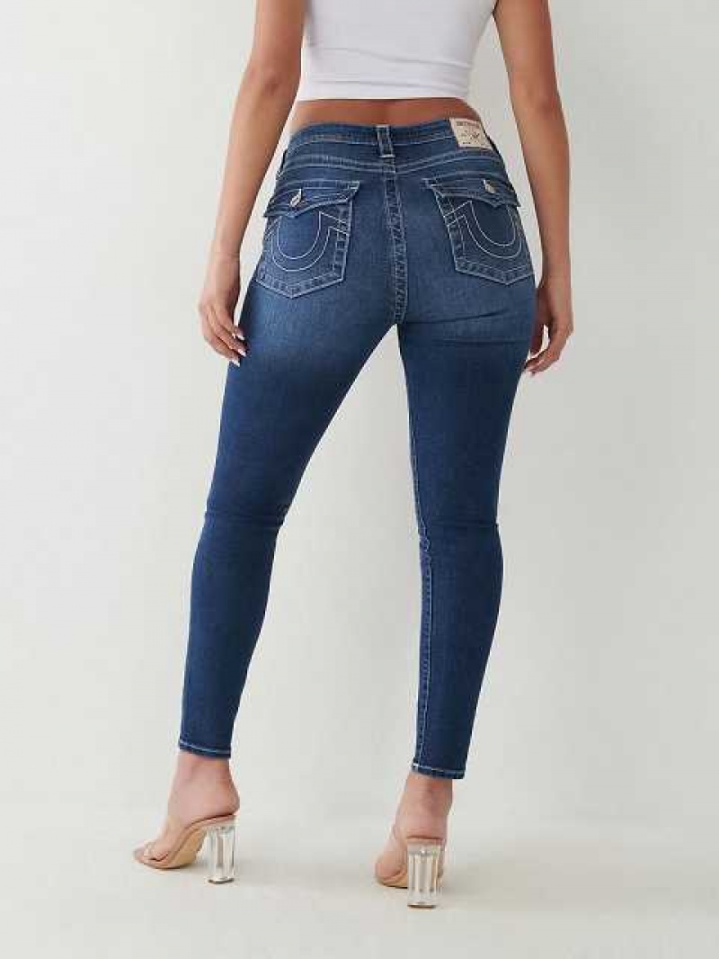 True Religion Halle High Rise Super Skinny Jeans Dam Mörktvätt | OCW958603