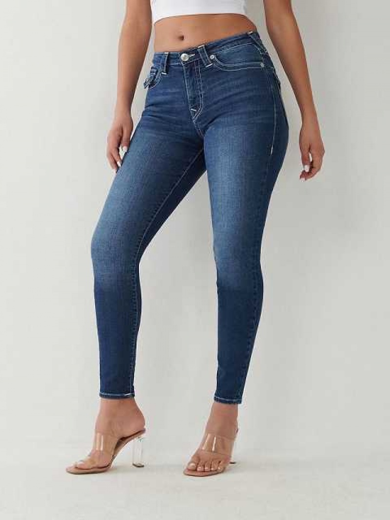 True Religion Halle High Rise Super Skinny Jeans Dam Mörktvätt | OCW958603