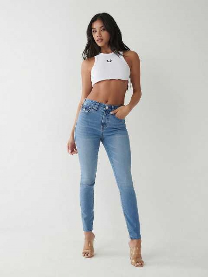 True Religion Halle High Rise Super Skinny Jeans Dam Ljusblå | XYE167435