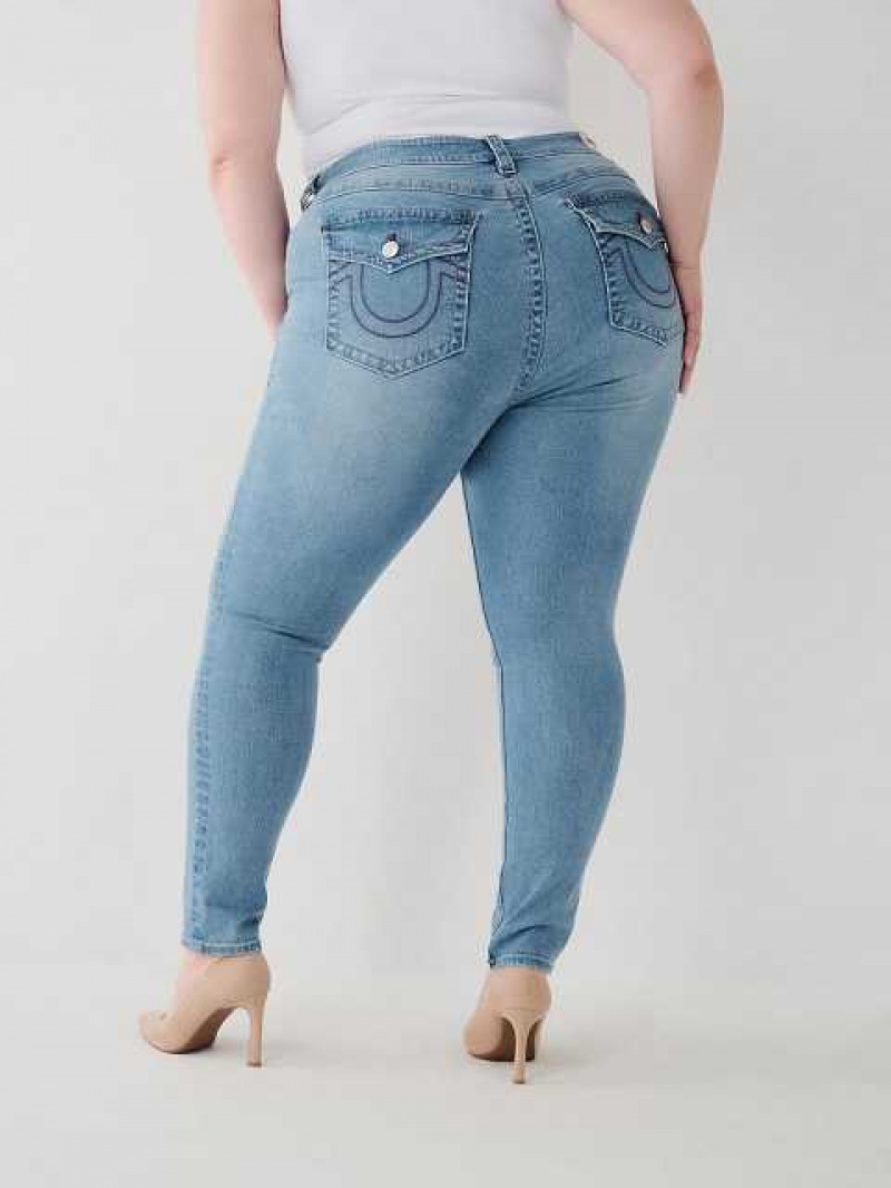 True Religion Halle High Rise Super Skinny Jeans Dam Ljusblå | XYE167435