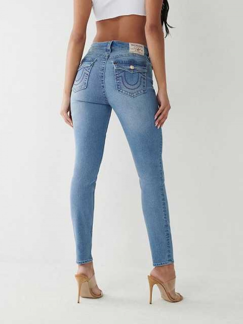 True Religion Halle High Rise Super Skinny Jeans Dam Ljusblå | XYE167435