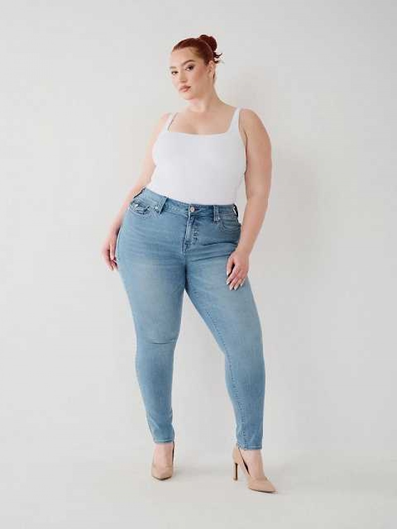 True Religion Halle High Rise Super Skinny Jeans Dam Ljusblå | XYE167435