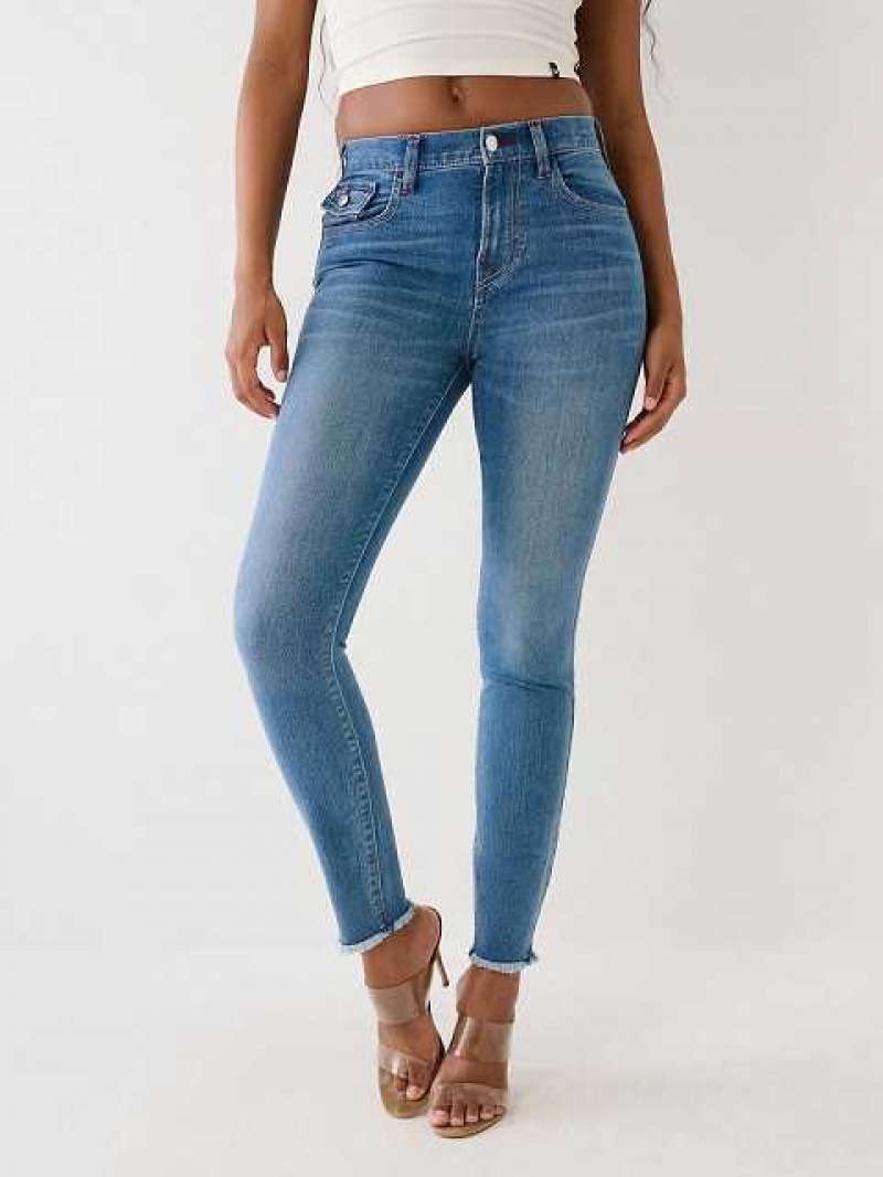 True Religion Halle High Rise Super Skinny Jeans Dam Ljusblå | ZYX453102