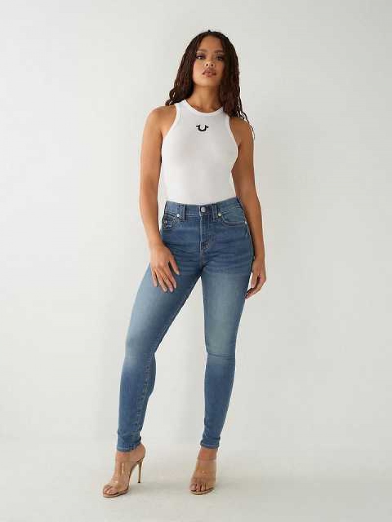 True Religion Halle High Rise Super Skinny Jeans Dam Tvätt | QSZ531704