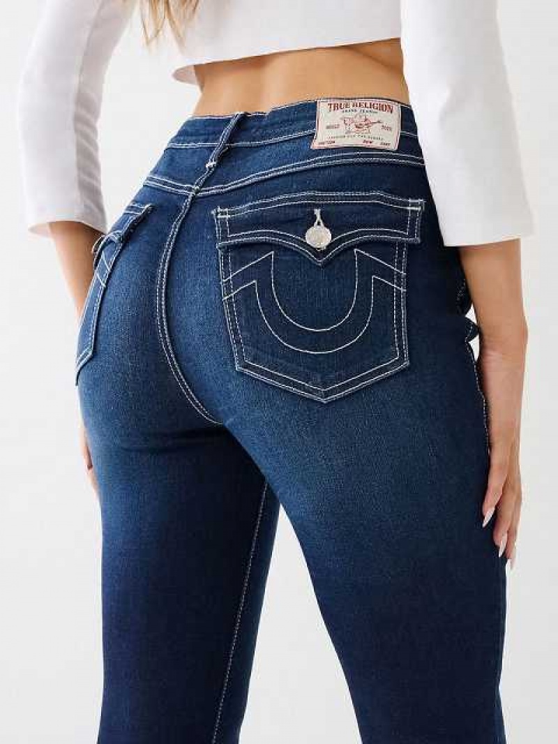 True Religion Halle Hr Sn Flap Skinny Jeans Dam Marinblå | YOF176529