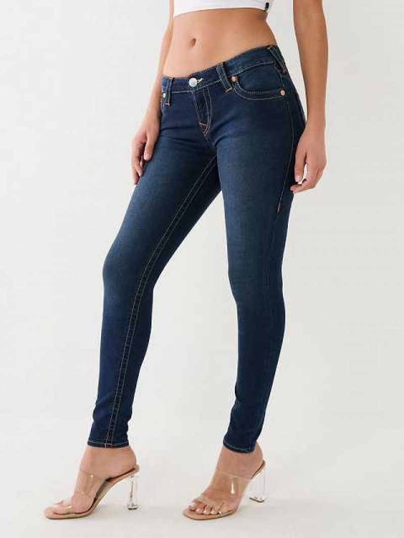 True Religion Halle Mid Rise Super Skinny Jeans Dam Mörkblå | NJB608594