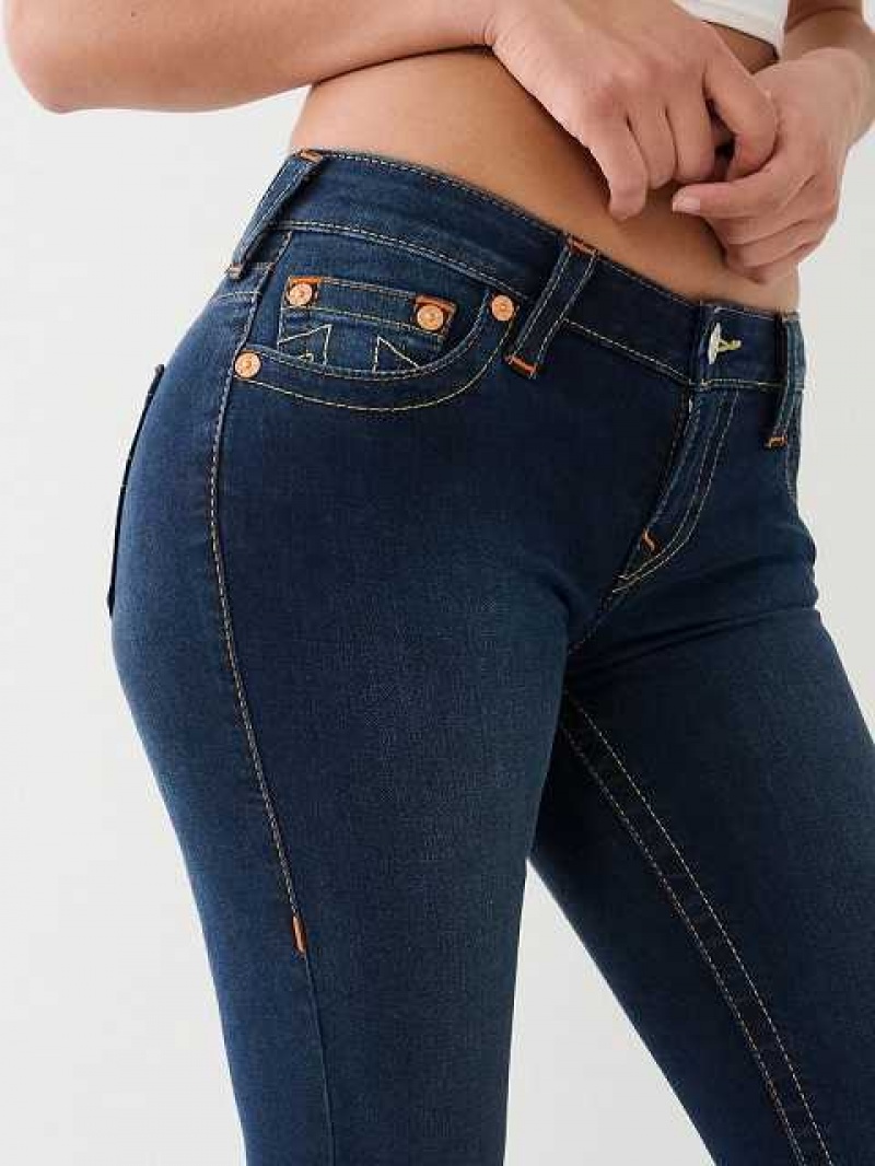 True Religion Halle Mid Rise Super Skinny Jeans Dam Mörkblå | NJB608594