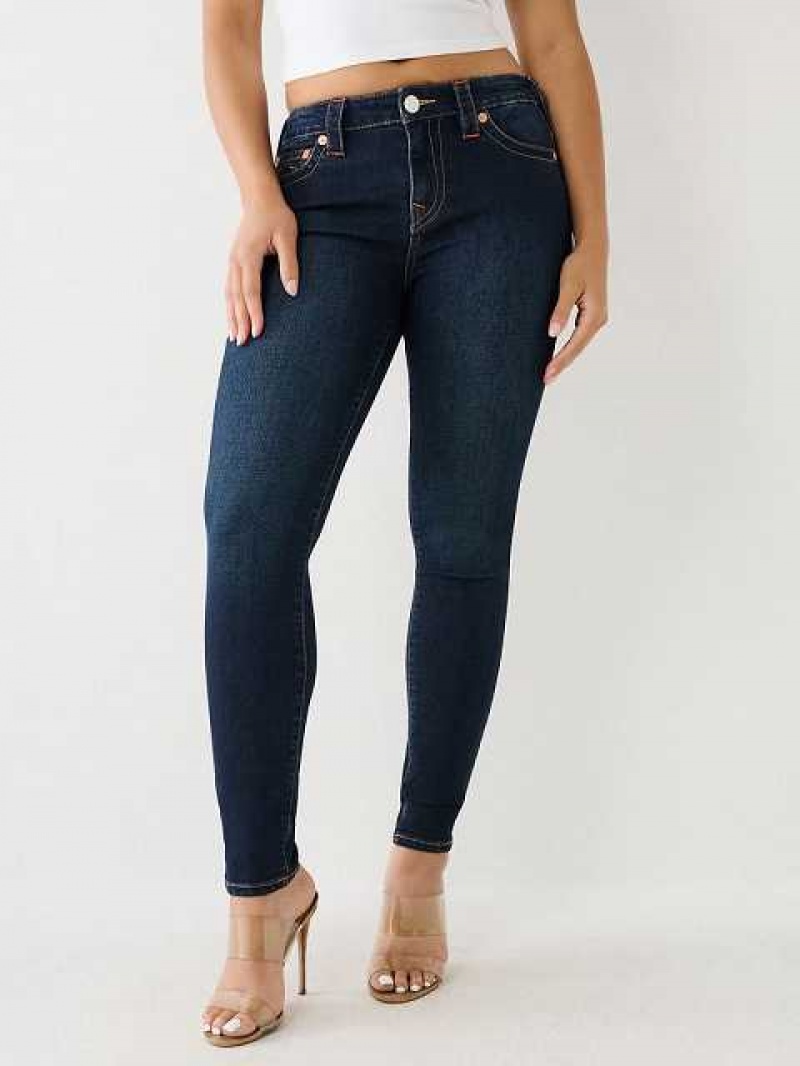 True Religion Halle Mid Rise Super Skinny Jeans Dam Mörktvätt | HMX546983