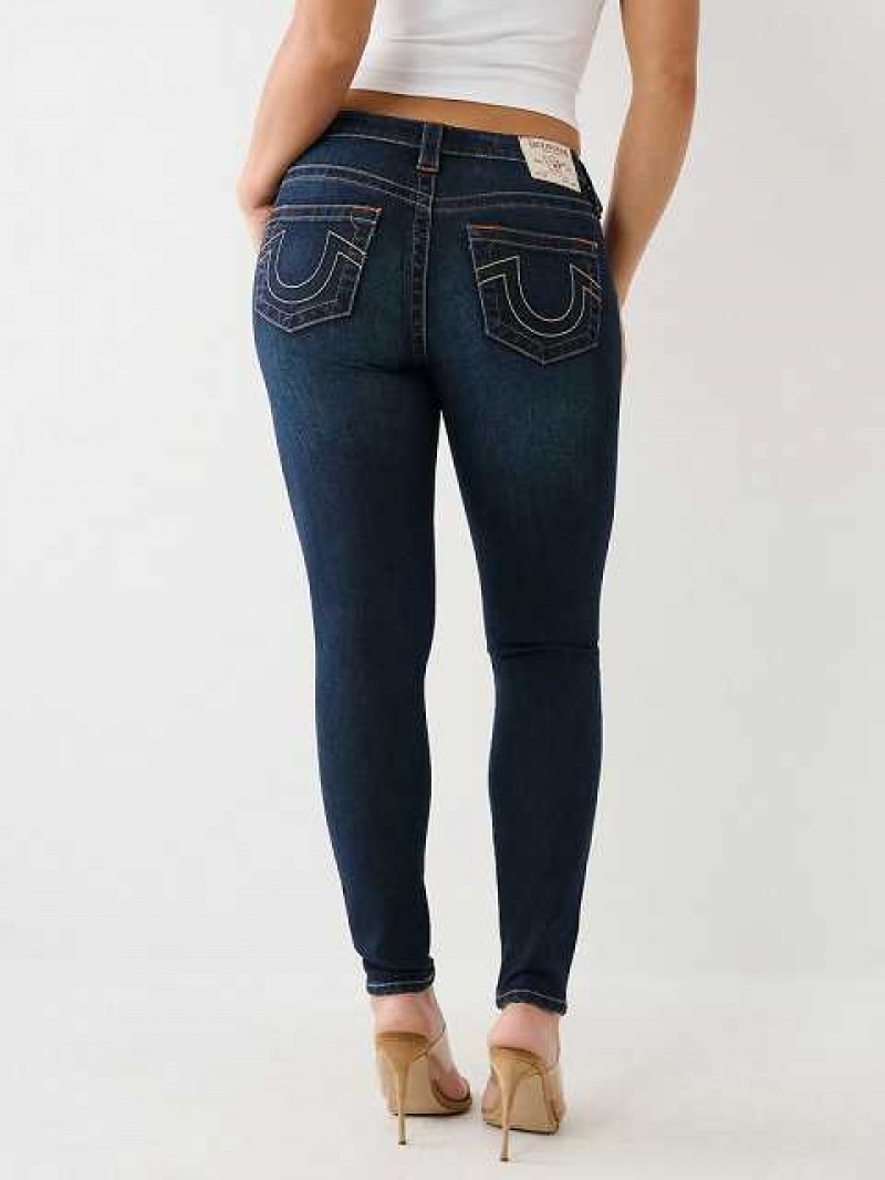 True Religion Halle Mid Rise Super Skinny Jeans Dam Mörktvätt | HMX546983