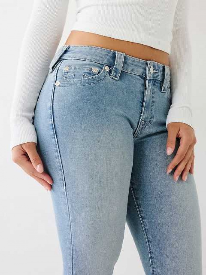 True Religion Halle Mid Rise Super Skinny Jeans Dam Blå | HWJ916073