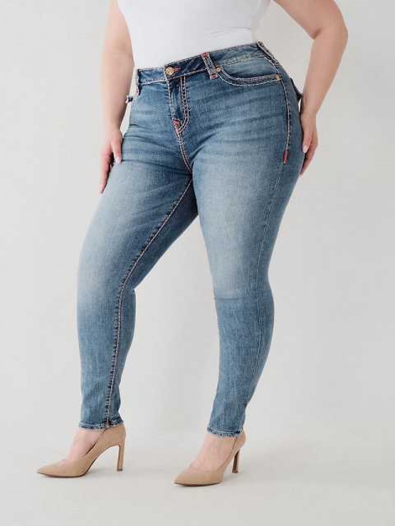 True Religion Halle Super T Super Skinny Jeans Dam Blå | JDT491372