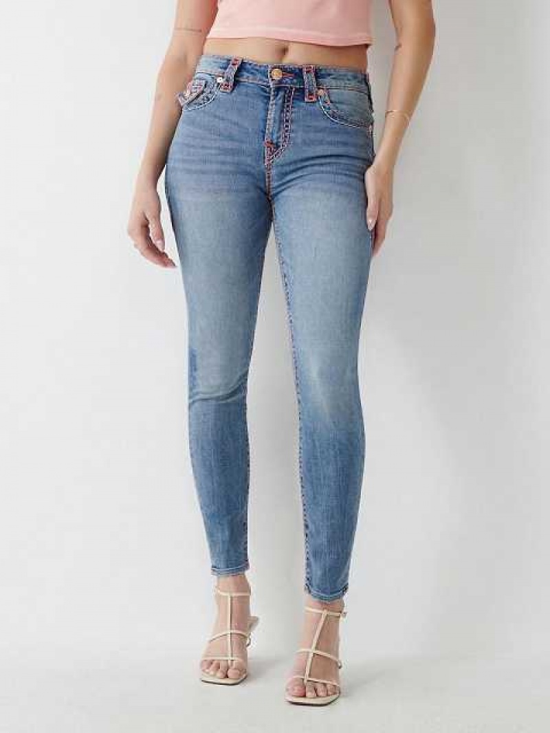 True Religion Halle Super T Super Skinny Jeans Dam Blå | JDT491372