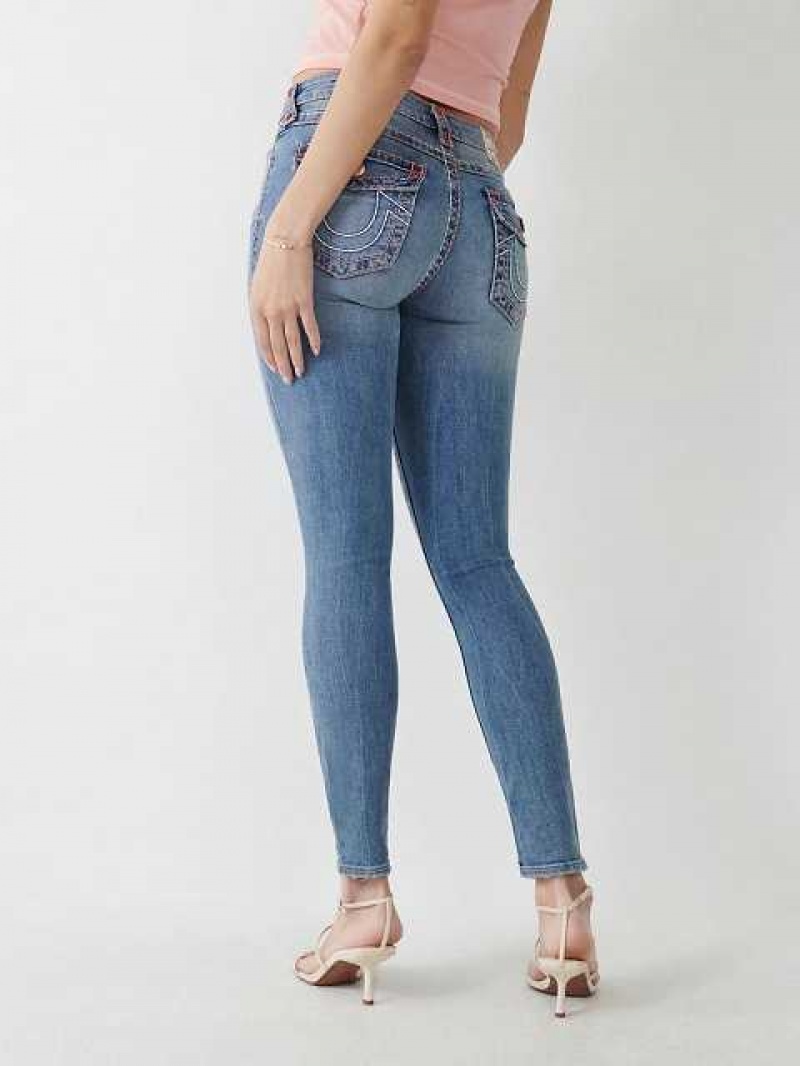 True Religion Halle Super T Super Skinny Jeans Dam Blå | JDT491372