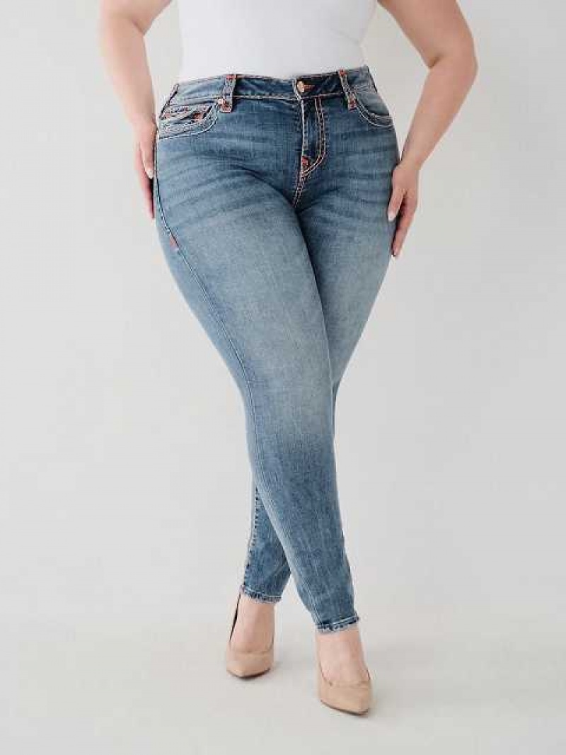 True Religion Halle Super T Super Skinny Jeans Dam Blå | KLH730825