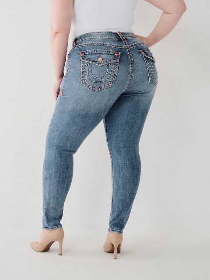 True Religion Halle Super T Super Skinny Jeans Dam Blå | KLH730825