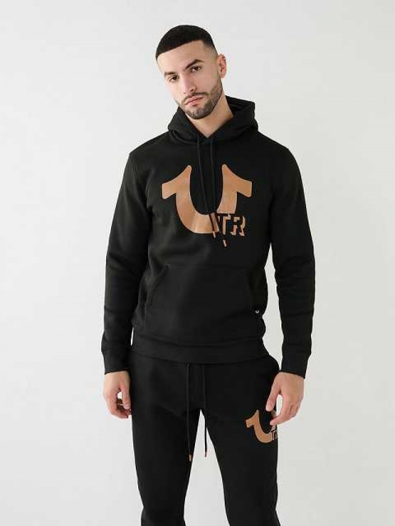 True Religion Horseshoe Logo Hoodie Herr Svarta | UWT186593