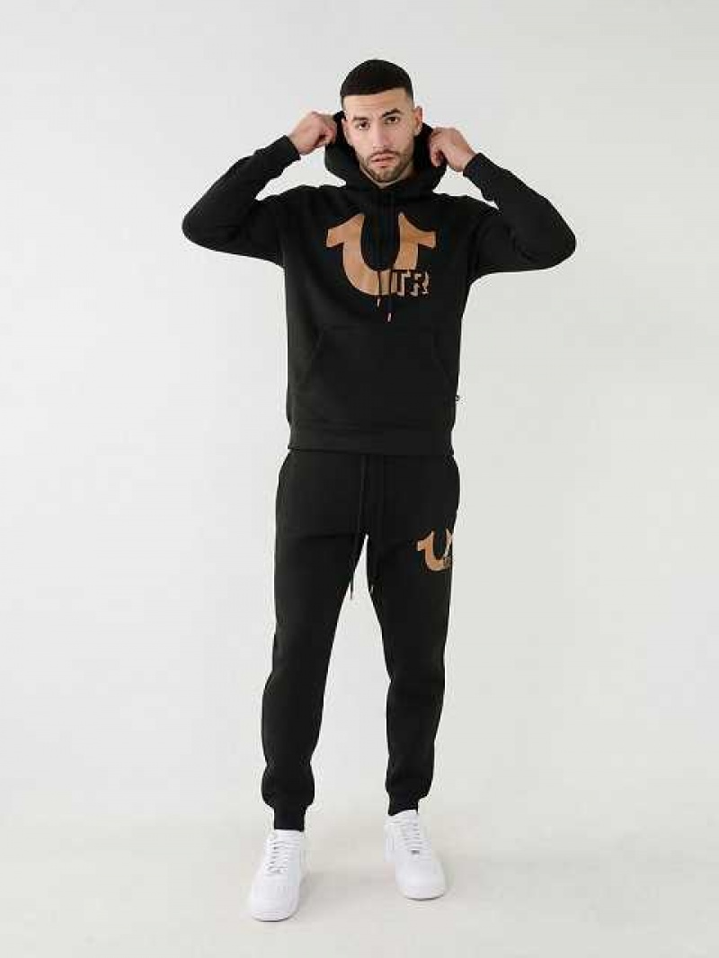 True Religion Horseshoe Logo Hoodie Herr Svarta | UWT186593