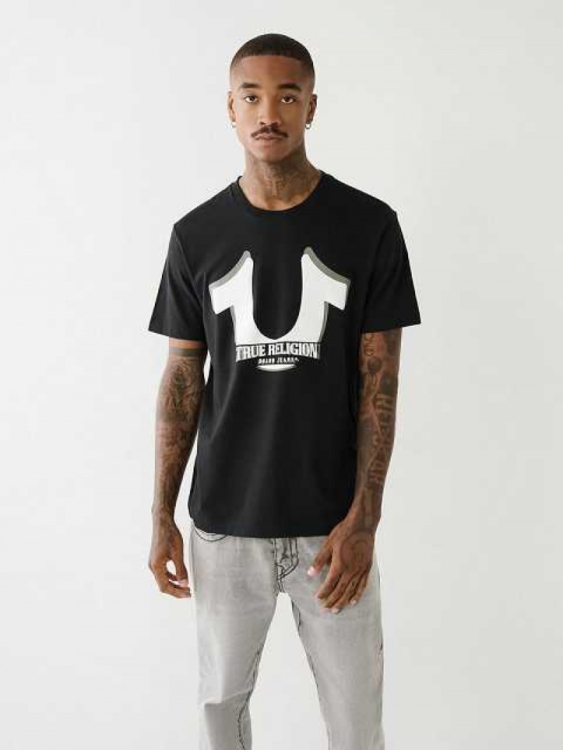 True Religion Horseshoe Logo Korta Sleeve T-shirt Herr Svarta | VDS216498