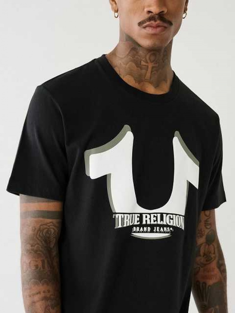 True Religion Horseshoe Logo Korta Sleeve T-shirt Herr Svarta | VDS216498