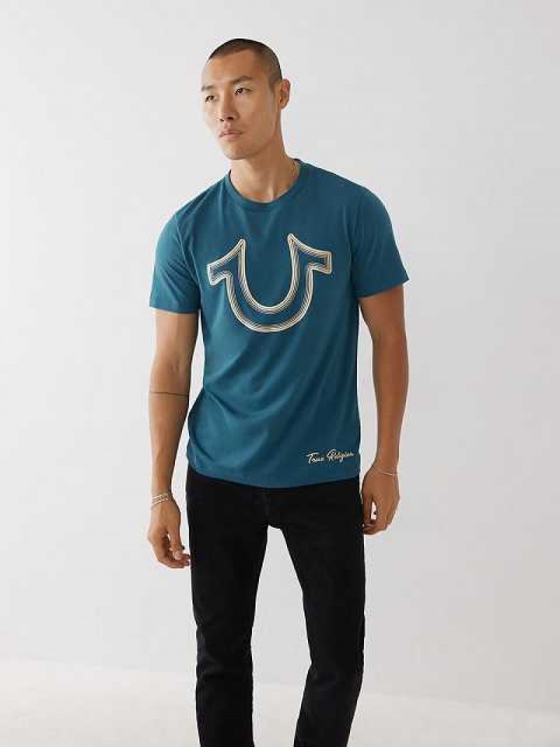 True Religion Horseshoe Logo T-shirt Herr Korall | UBC872143