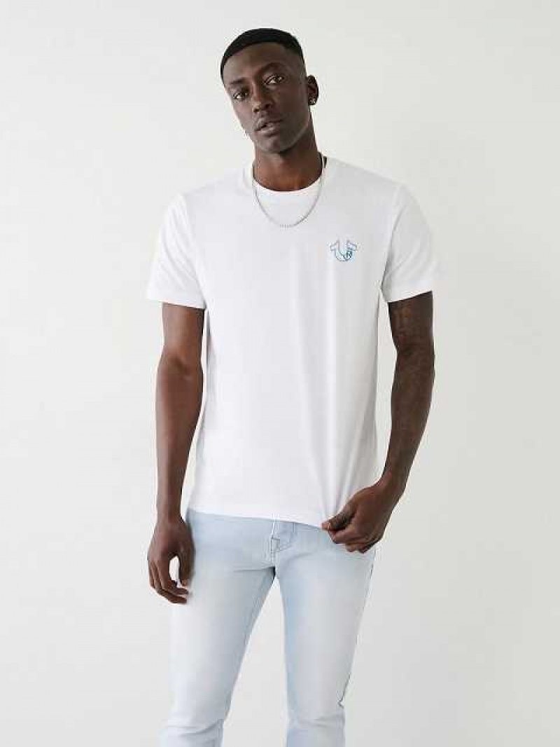 True Religion Horseshoe Logo T-shirt Herr Vita | LEW137068