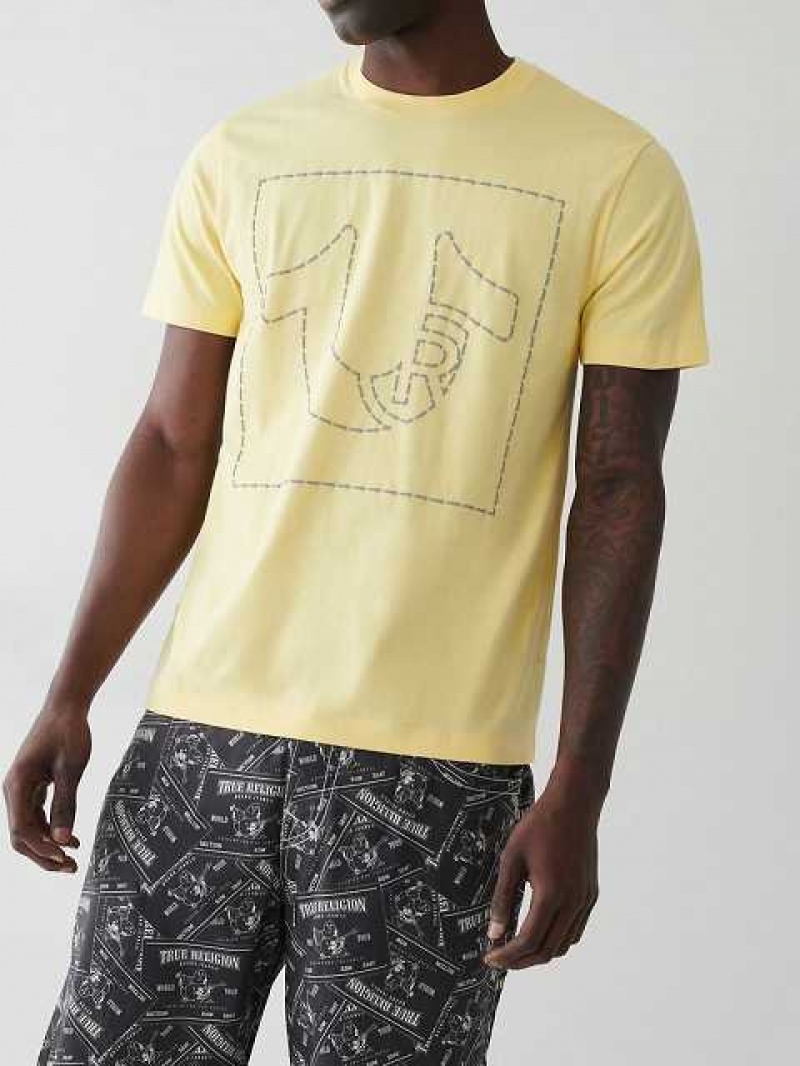 True Religion Horseshoe Logo T-shirt Herr Citron | GCP354869