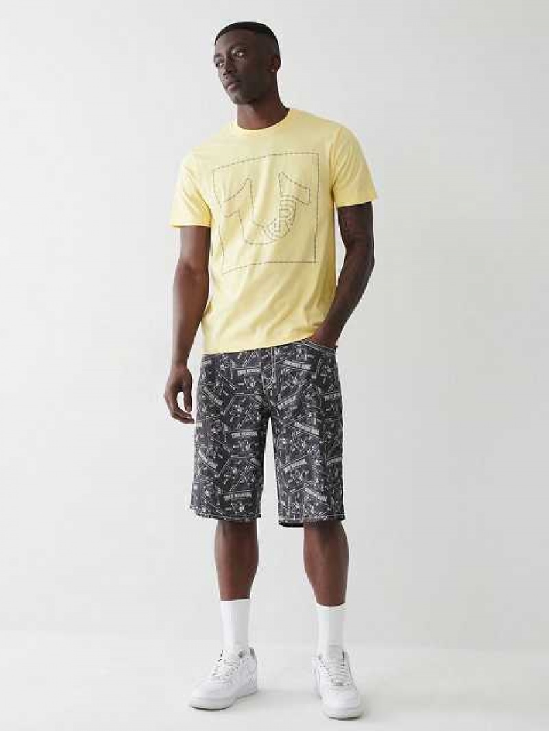 True Religion Horseshoe Logo T-shirt Herr Citron | GCP354869