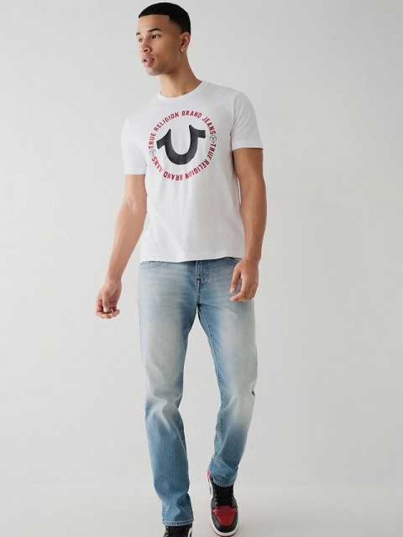 True Religion Horseshoe Logo T-shirt Herr Vita | PTV391706