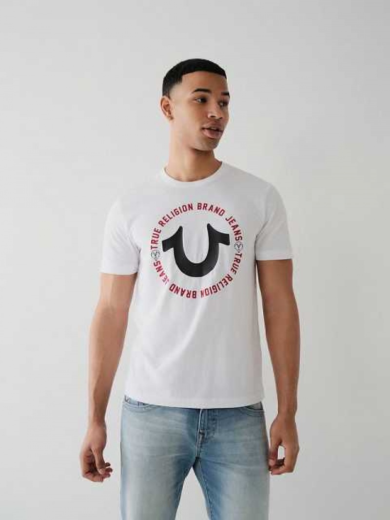 True Religion Horseshoe Logo T-shirt Herr Vita | PTV391706