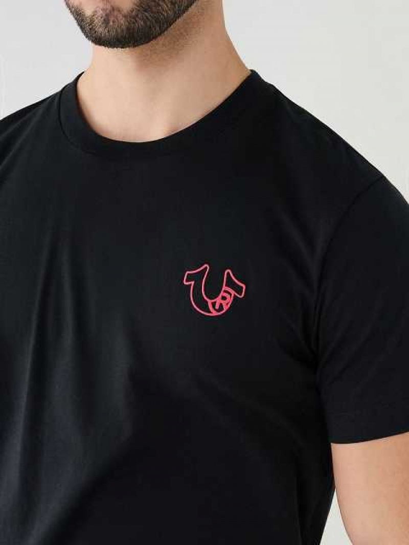 True Religion Horseshoe Logo T-shirt Herr Svarta | YLR287915