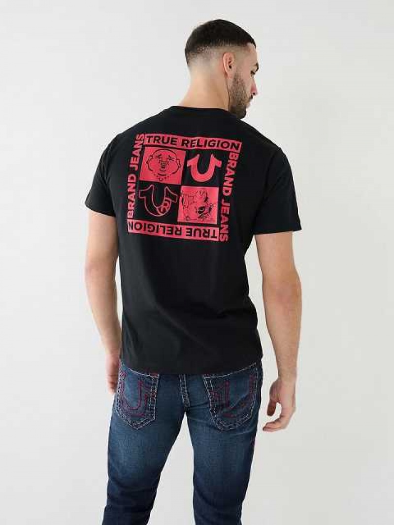 True Religion Horseshoe Logo T-shirt Herr Svarta | YLR287915