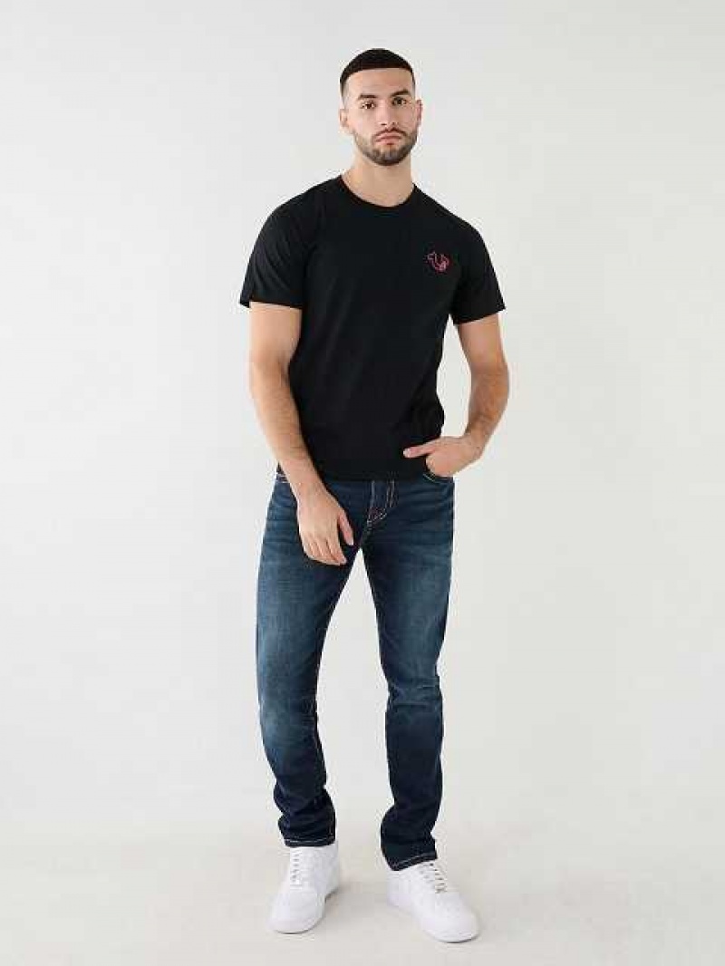 True Religion Horseshoe Logo T-shirt Herr Svarta | YLR287915