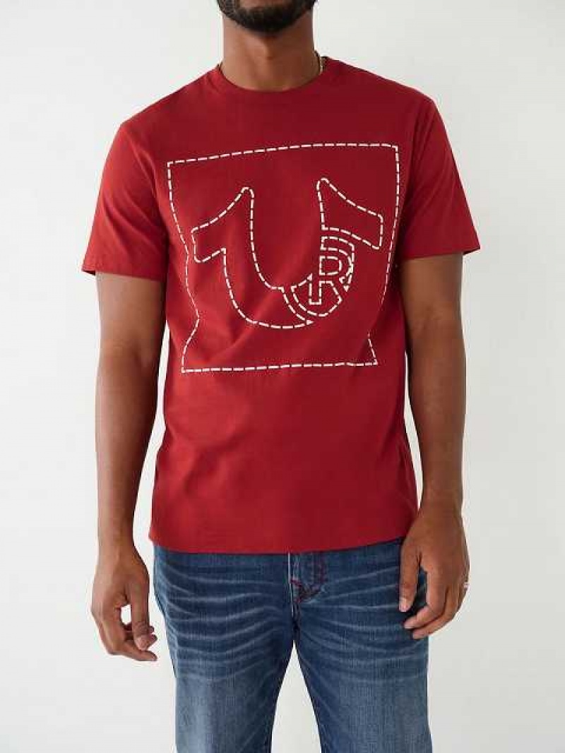 True Religion Horseshoe Logo T-shirt Herr Röda | QAI132470