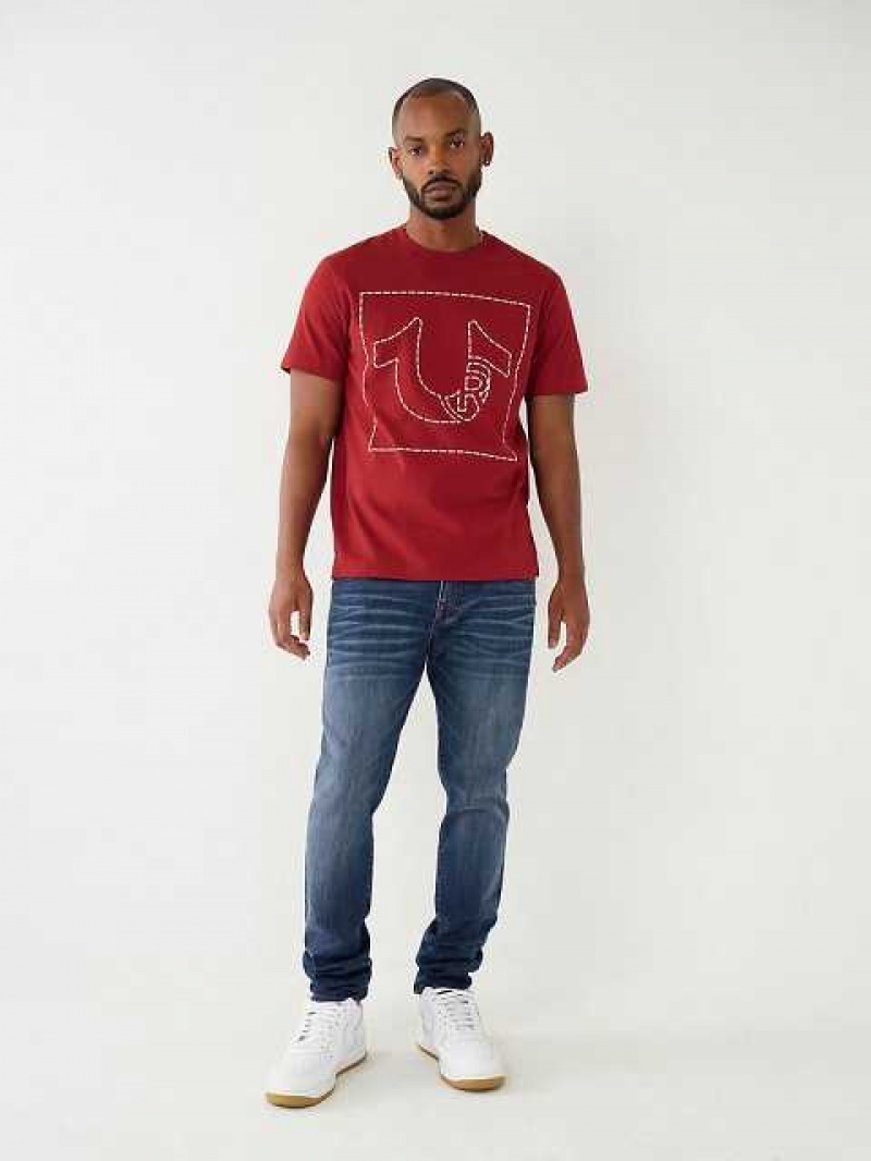 True Religion Horseshoe Logo T-shirt Herr Röda | QAI132470