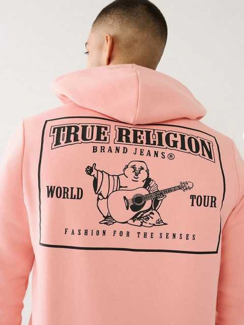 True Religion Horseshoe Logo Zip Hoodie Herr Korall | DHM961735