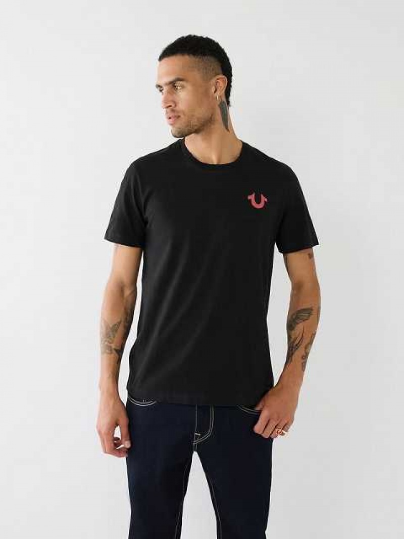 True Religion Hs Tr Grid Crew T-shirt Herr Svarta | FKD356481