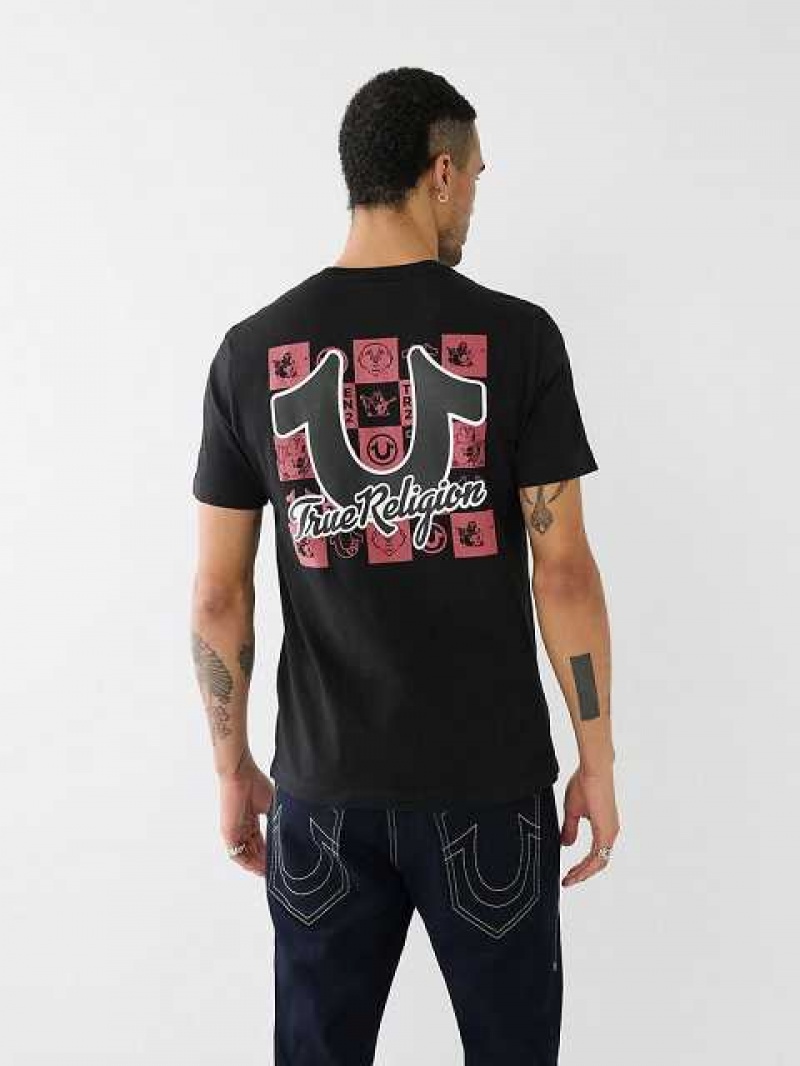 True Religion Hs Tr Grid Crew T-shirt Herr Svarta | FKD356481