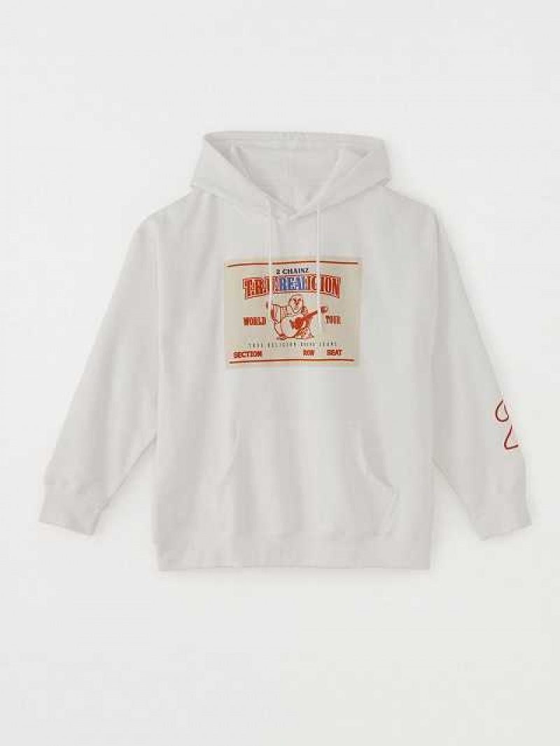 True Religion Hustle Logo Hoodie Herr Vita | ATV165892