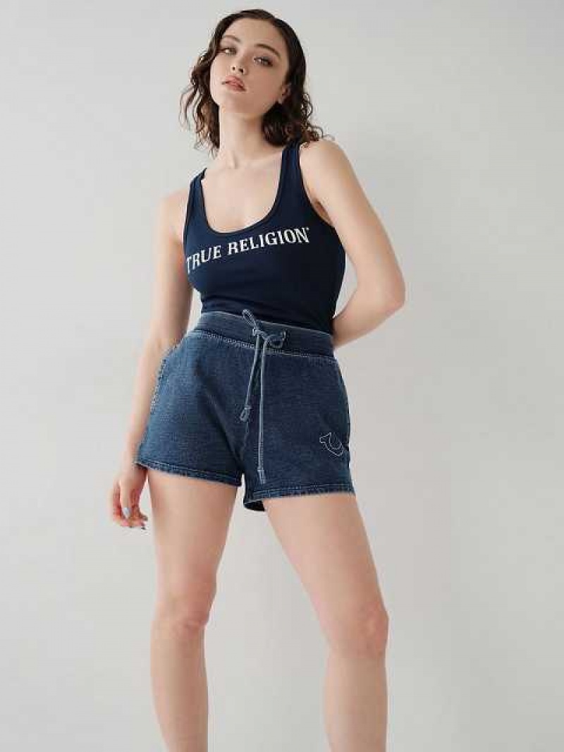 True Religion Indigo Big T Shorts Dam Blå | HOX640315