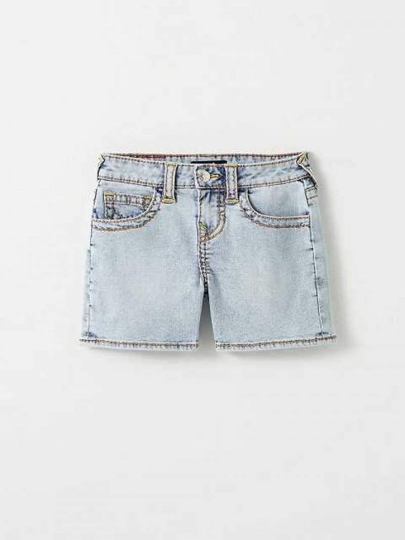 True Religion Jayde Big T Shorts Barn Ljusblå | XQI607139