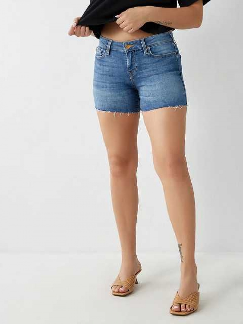 True Religion Jayde Relaxed Shorts Dam Blå | SOR039871