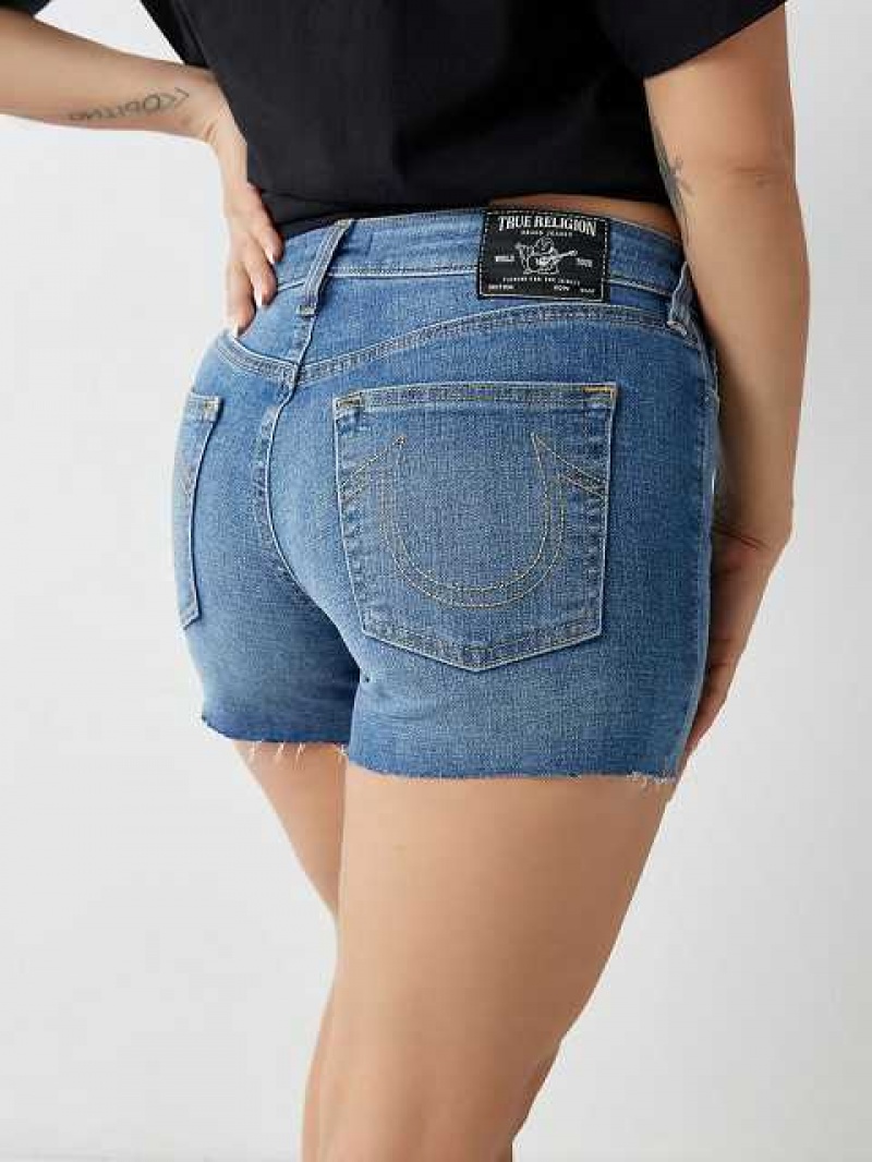 True Religion Jayde Relaxed Shorts Dam Blå | SOR039871