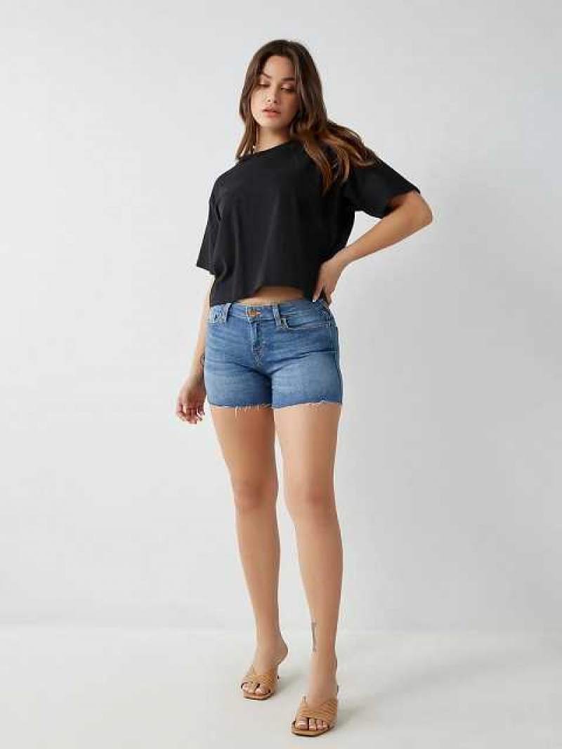 True Religion Jayde Relaxed Shorts Dam Blå | SOR039871