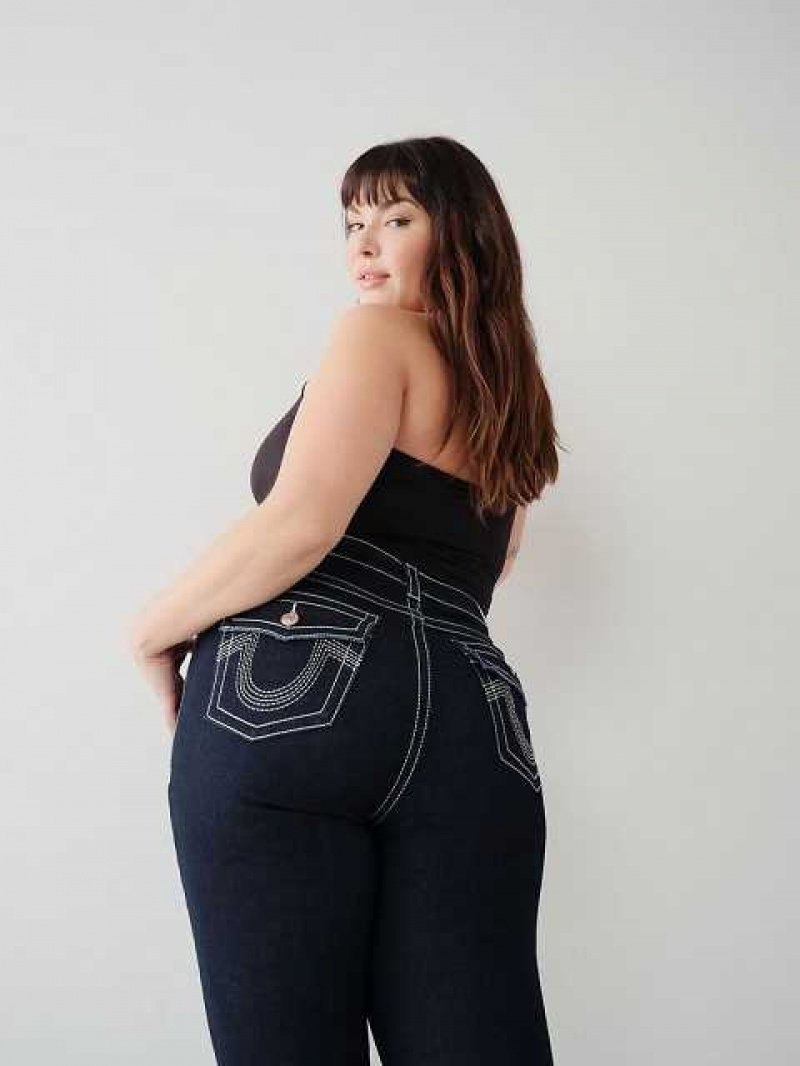 True Religion Jennie Big T Curvy Crop Skinny Jeans Dam Body Rinse | LEB381504